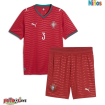 Camiseta Portugal Ruben Dias #3 Primera Equipación para niños Mundial 2026 manga corta (+ pantalones cortos)